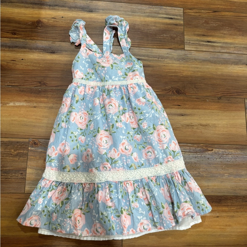 Haute Hippie Blue and Pink Floral Kids Dress